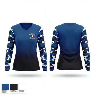Wisconsin Prodigy 26650136 Women's Long Sleeve V-neck Shirt - 1