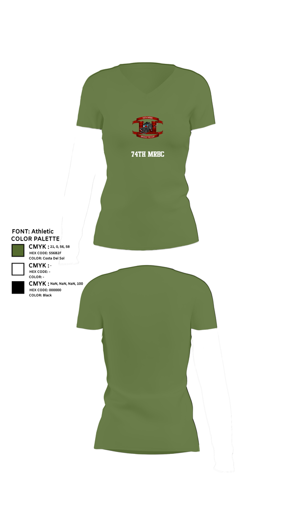 Womens Short Sleeve Vneck Shirt, 74th MRBC, , Teamtime, Team time, sublimation, custom sports apparel, team uniforms, spirit wear, spiritwear, sports uniforms, custom shirts, team store, custom team store, fundraiser sports, apparel fundraiser