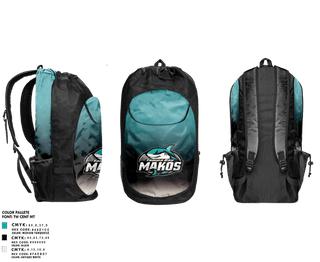 Gear Bag, Tampa Bay Makos, Ice Hockey, Teamtime, Team time, sublimation, custom sports apparel, team uniforms, spirit wear, spiritwear, sports uniforms, custom shirts, team store, custom team store, fundraiser sports, apparel fundraiser