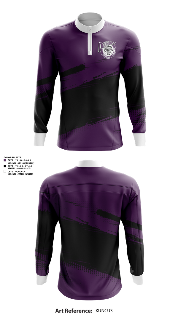 Quarter Zip Jacket, Douglass Fighting Indians Cheer, Cheer, Teamtime, Team time, sublimation, custom sports apparel, team uniforms, spirit wear, spiritwear, sports uniforms, custom shirts, team store, custom team store, fundraiser sports, apparel fundraiser