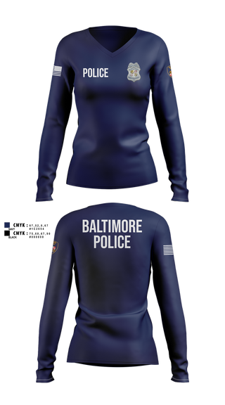 Womens Long Sleeve Vneck Shirt, team name, Police, Teamtime, Team time, sublimation, custom sports apparel, team uniforms, spirit wear, spiritwear, sports uniforms, custom shirts, team store, custom team store, fundraiser sports, apparel fundraiser