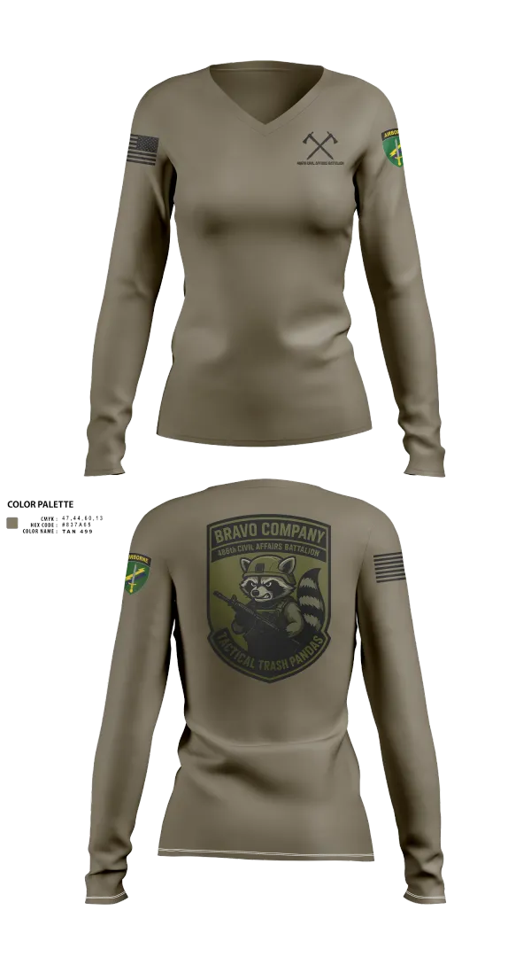 Womens Long Sleeve Vneck Shirt, , Army, Teamtime, Team time, sublimation, custom sports apparel, team uniforms, spirit wear, spiritwear, sports uniforms, custom shirts, team store, custom team store, fundraiser sports, apparel fundraiser