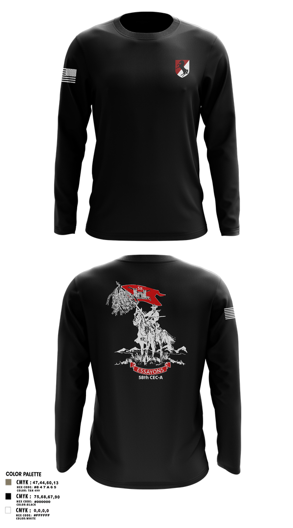 Long Sleeve Performance Shirt, 58th CEC-A, Army, Teamtime, Team time, sublimation, custom sports apparel, team uniforms, spirit wear, spiritwear, sports uniforms, custom shirts, team store, custom team store, fundraiser sports, apparel fundraiser