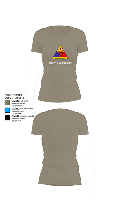 261st War Pigeons Women's Short Sleeve V-neck Shirt - 64