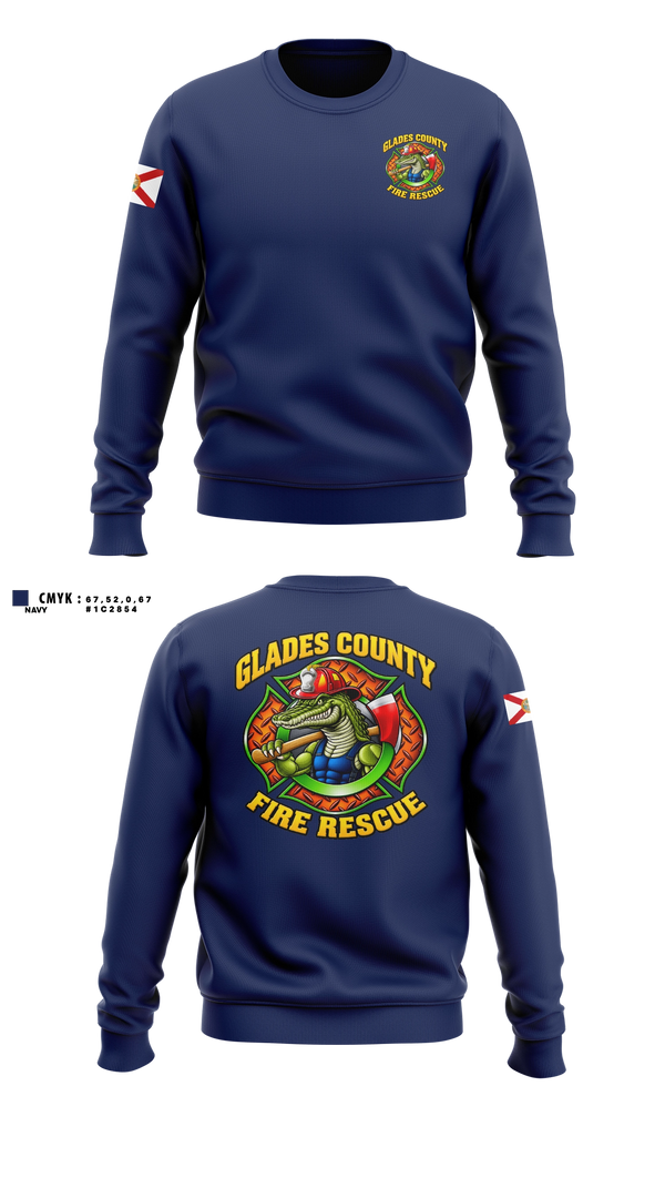 Crew Neck Sweatshirt, Glades County Fire Rescue, Fire Department, Teamtime, Team time, sublimation, custom sports apparel, team uniforms, spirit wear, spiritwear, sports uniforms, custom shirts, team store, custom team store, fundraiser sports, apparel fundraiser