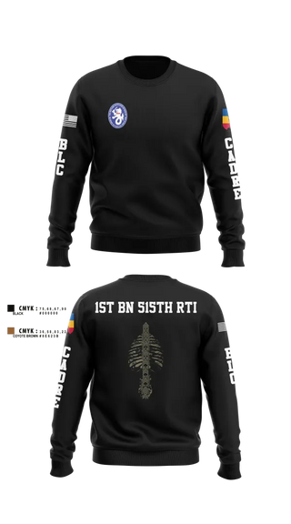 Crew Neck Sweatshirt, 1st BN 515th RTI, Army, Teamtime, Team time, sublimation, custom sports apparel, team uniforms, spirit wear, spiritwear, sports uniforms, custom shirts, team store, custom team store, fundraiser sports, apparel fundraiser