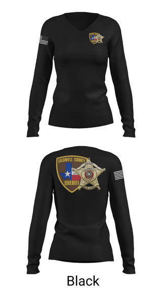 Womens Long Sleeve Vneck Shirt, Caldwell County Sheriff’s Office, Police, Teamtime, Team time, sublimation, custom sports apparel, team uniforms, spirit wear, spiritwear, sports uniforms, custom shirts, team store, custom team store, fundraiser sports, apparel fundraiser