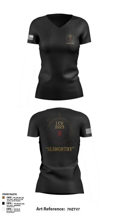 LCU 2025 kings mountain 57455496 Women's Short Sleeve V-neck Shirt - 3