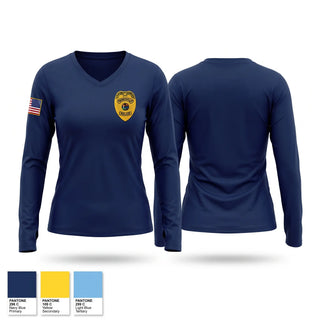 Womens Long Sleeve Vneck Shirt, Criminal Investigations Division, Police, Teamtime, Team time, sublimation, custom sports apparel, team uniforms, spirit wear, spiritwear, sports uniforms, custom shirts, team store, custom team store, fundraiser sports, apparel fundraiser