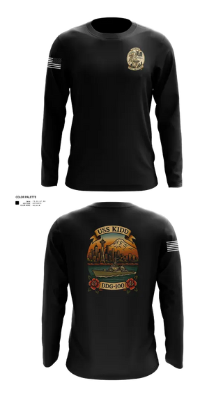 Long Sleeve Performance Shirt, USS Kidd, Navy, Teamtime, Team time, sublimation, custom sports apparel, team uniforms, spirit wear, spiritwear, sports uniforms, custom shirts, team store, custom team store, fundraiser sports, apparel fundraiser