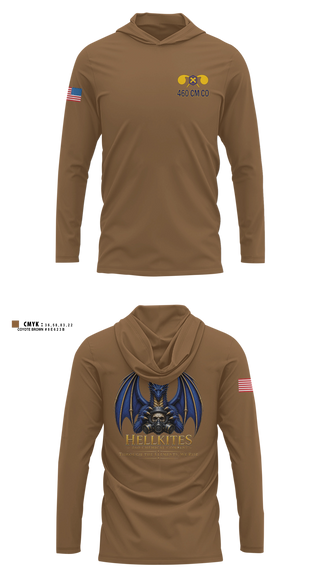 Long Sleeve hooded sunshirt, 460 Chemical Company, National Guard, Teamtime, Team time, sublimation, custom sports apparel, team uniforms, spirit wear, spiritwear, sports uniforms, custom shirts, team store, custom team store, fundraiser sports, apparel fundraiser