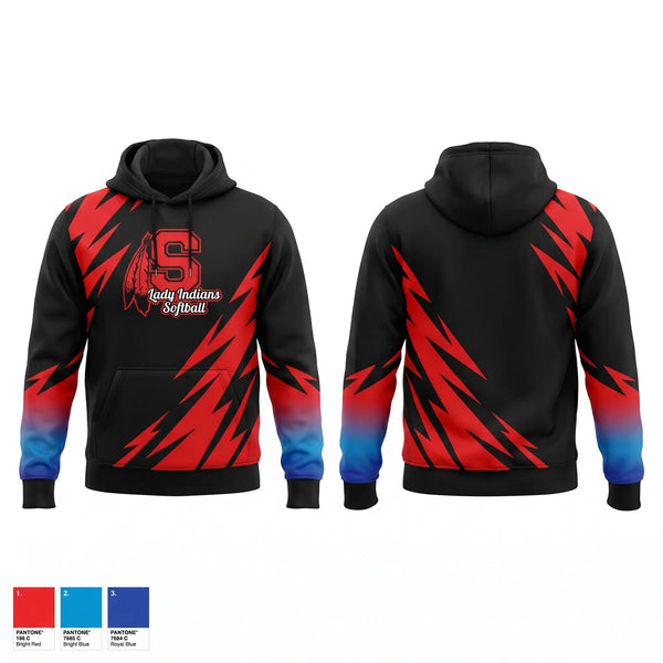 Hoodie, Sissonville Lady Indians, Softball, Teamtime, Team time, sublimation, custom sports apparel, team uniforms, spirit wear, spiritwear, sports uniforms, custom shirts, team store, custom team store, fundraiser sports, apparel fundraiser