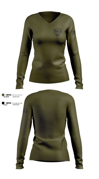 Womens Long Sleeve Vneck Shirt, Next Level Security LLC, , Teamtime, Team time, sublimation, custom sports apparel, team uniforms, spirit wear, spiritwear, sports uniforms, custom shirts, team store, custom team store, fundraiser sports, apparel fundraiser
