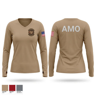 Womens Long Sleeve Vneck Shirt, Air and Marine Operations, Police, Teamtime, Team time, sublimation, custom sports apparel, team uniforms, spirit wear, spiritwear, sports uniforms, custom shirts, team store, custom team store, fundraiser sports, apparel fundraiser