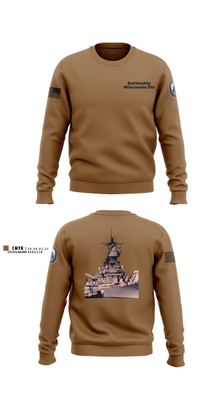 Crew Neck Sweatshirt, Battleship Wisconsin Div, Navy, Teamtime, Team time, sublimation, custom sports apparel, team uniforms, spirit wear, spiritwear, sports uniforms, custom shirts, team store, custom team store, fundraiser sports, apparel fundraiser