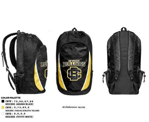 Gear Bag, Calvin Bulldogs, Baseball, Teamtime, Team time, sublimation, custom sports apparel, team uniforms, spirit wear, spiritwear, sports uniforms, custom shirts, team store, custom team store, fundraiser sports, apparel fundraiser
