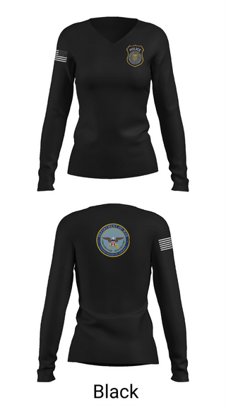 Womens Long Sleeve Vneck Shirt, DEPARTMENT OF THE ARMY CIVILIAN POLICE, Army, Teamtime, Team time, sublimation, custom sports apparel, team uniforms, spirit wear, spiritwear, sports uniforms, custom shirts, team store, custom team store, fundraiser sports, apparel fundraiser