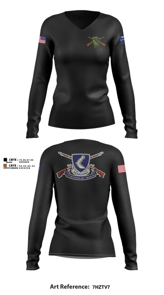 Womens Long Sleeve Vneck Shirt, 3/485th IN BN VIPERS, Army, Teamtime, Team time, sublimation, custom sports apparel, team uniforms, spirit wear, spiritwear, sports uniforms, custom shirts, team store, custom team store, fundraiser sports, apparel fundraiser