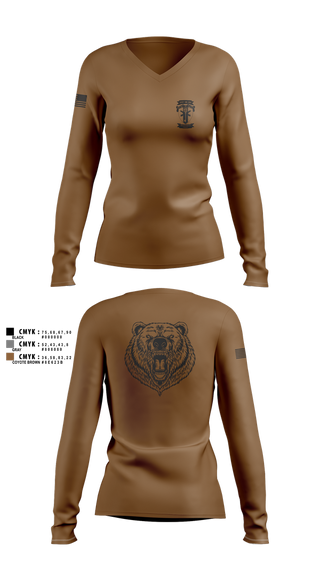 Womens Long Sleeve Vneck Shirt, HQ, 309TH MI BN, , Teamtime, Team time, sublimation, custom sports apparel, team uniforms, spirit wear, spiritwear, sports uniforms, custom shirts, team store, custom team store, fundraiser sports, apparel fundraiser