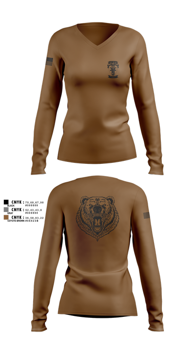HQ, 309TH MI BN 79771724 Women's Long Sleeve V-neck Shirt - 4