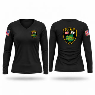 Womens Long Sleeve Vneck Shirt, Sycamore PD, Police, Teamtime, Team time, sublimation, custom sports apparel, team uniforms, spirit wear, spiritwear, sports uniforms, custom shirts, team store, custom team store, fundraiser sports, apparel fundraiser