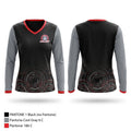 E.L. Wright Middle School Football Women's Long Sleeve V-neck Shirt - 1