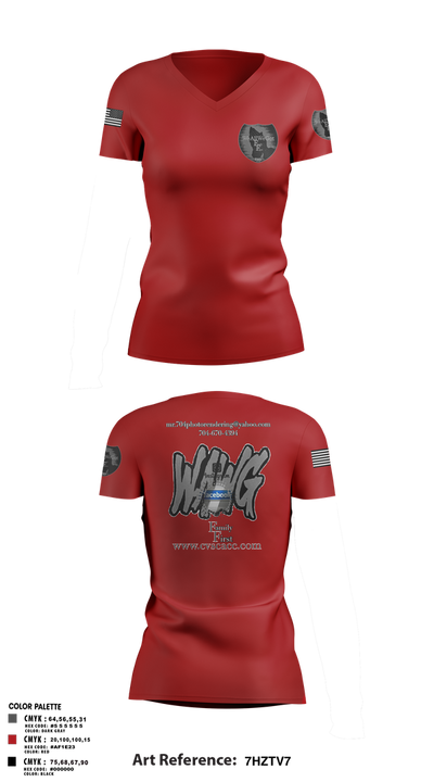 WeAllWeGot~Family First 22026589 Women's Short Sleeve V-neck Shirt - 25