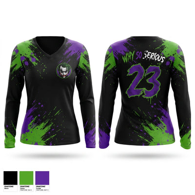 Why So Serious Women's Long Sleeve V-neck Shirt - 1