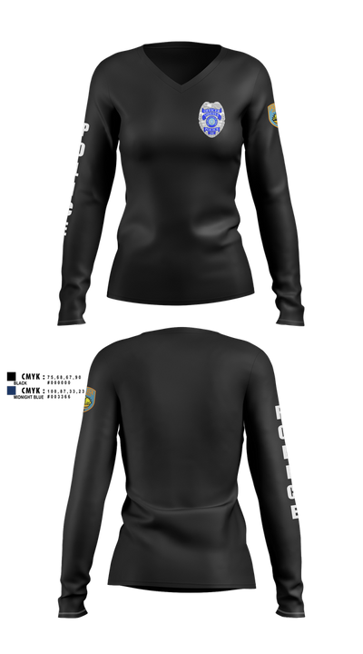 Odessa Police Department 86817075 Women's Long Sleeve V-neck Shirt - 4