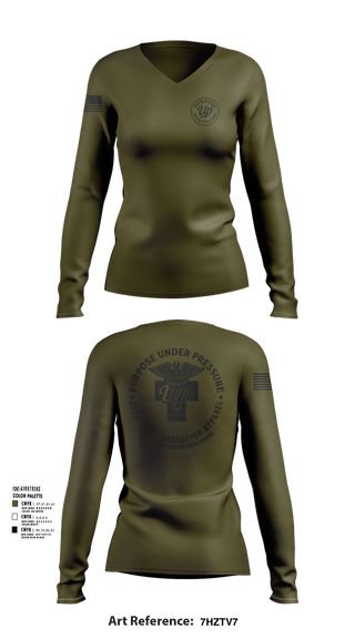 Womens Long Sleeve Vneck Shirt, 439th AES, , Teamtime, Team time, sublimation, custom sports apparel, team uniforms, spirit wear, spiritwear, sports uniforms, custom shirts, team store, custom team store, fundraiser sports, apparel fundraiser