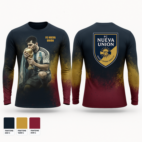 Long Sleeve Performance Shirt, FC Nueva Unión, Men's Soccer, Teamtime, Team time, sublimation, custom sports apparel, team uniforms, spirit wear, spiritwear, sports uniforms, custom shirts, team store, custom team store, fundraiser sports, apparel fundraiser