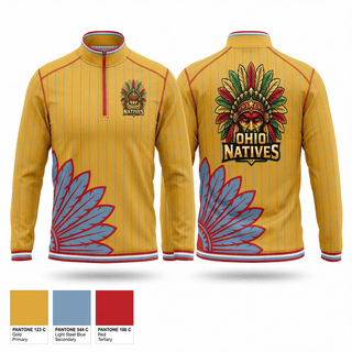 Quarter Zip Jacket, The Ohio Natives, Baseball, Teamtime, Team time, sublimation, custom sports apparel, team uniforms, spirit wear, spiritwear, sports uniforms, custom shirts, team store, custom team store, fundraiser sports, apparel fundraiser