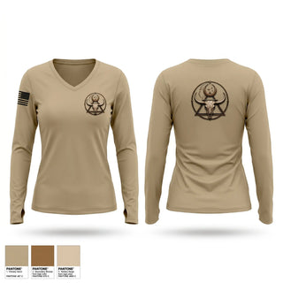 Womens Long Sleeve Vneck Shirt, Club 505, Marines, Teamtime, Team time, sublimation, custom sports apparel, team uniforms, spirit wear, spiritwear, sports uniforms, custom shirts, team store, custom team store, fundraiser sports, apparel fundraiser