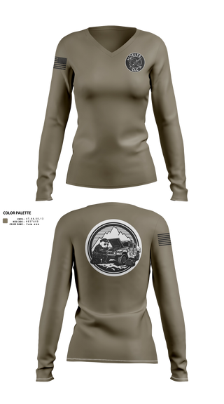 Womens Long Sleeve Vneck Shirt, D CLC MAINT, Army, Teamtime, Team time, sublimation, custom sports apparel, team uniforms, spirit wear, spiritwear, sports uniforms, custom shirts, team store, custom team store, fundraiser sports, apparel fundraiser