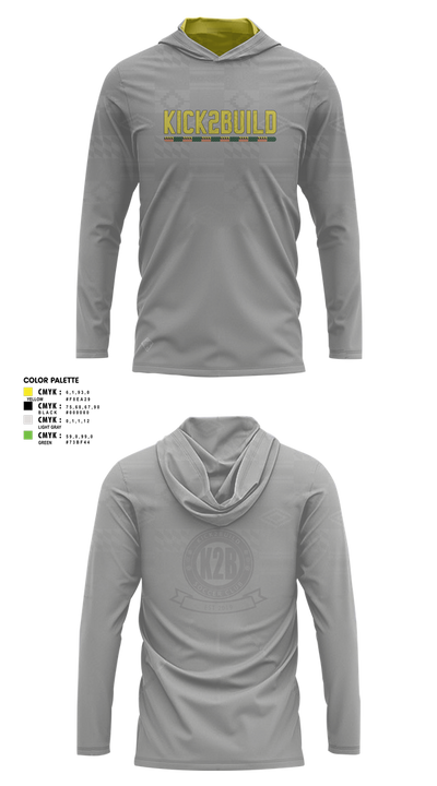 Kick 2 Build Coaches Store 203093209 Long Sleeve Performance Shirt with hood - 2