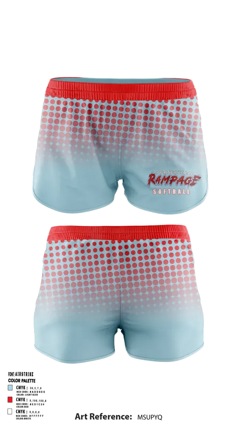 Womens Shorts, Porterville Rampage 10u, Softball, Teamtime, Team time, sublimation, custom sports apparel, team uniforms, spirit wear, spiritwear, sports uniforms, custom shirts, team store, custom team store, fundraiser sports, apparel fundraiser