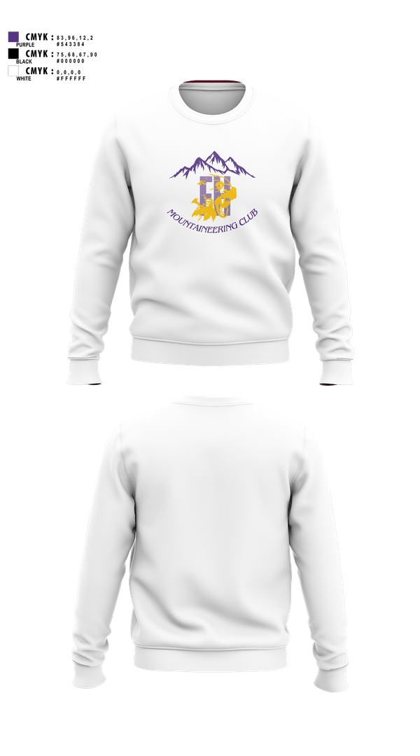 Crew Neck Sweatshirt, FHHS Mountaineering Club, Women's Volleyball, Teamtime, Team time, sublimation, custom sports apparel, team uniforms, spirit wear, spiritwear, sports uniforms, custom shirts, team store, custom team store, fundraiser sports, apparel fundraiser
