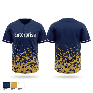 Full Button Baseball Jersey, Enterprise, Baseball, Teamtime, Team time, sublimation, custom sports apparel, team uniforms, spirit wear, spiritwear, sports uniforms, custom shirts, team store, custom team store, fundraiser sports, apparel fundraiser