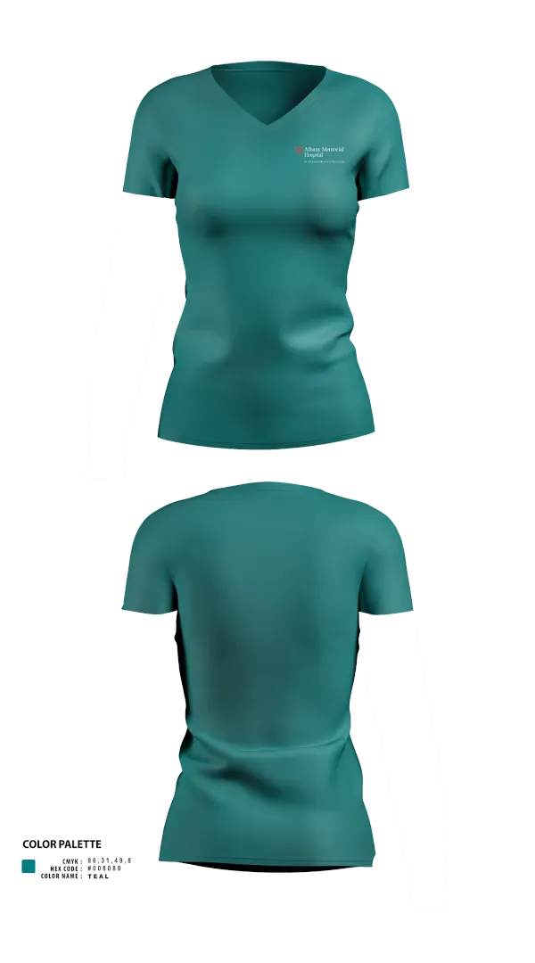 Womens Short Sleeve Vneck Shirt, Albany Memorial Hospital, , Teamtime, Team time, sublimation, custom sports apparel, team uniforms, spirit wear, spiritwear, sports uniforms, custom shirts, team store, custom team store, fundraiser sports, apparel fundraiser