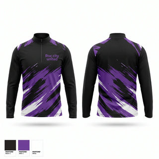 Quarter Zip Jacket, Roc city united, Men's Basketball, Teamtime, Team time, sublimation, custom sports apparel, team uniforms, spirit wear, spiritwear, sports uniforms, custom shirts, team store, custom team store, fundraiser sports, apparel fundraiser