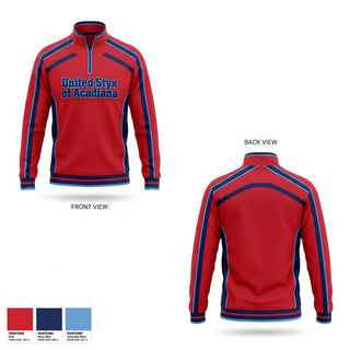 Quarter Zip Jacket, United Styx of Acadiana, Baseball, Teamtime, Team time, sublimation, custom sports apparel, team uniforms, spirit wear, spiritwear, sports uniforms, custom shirts, team store, custom team store, fundraiser sports, apparel fundraiser
