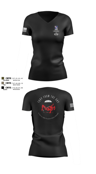 Womens Short Sleeve Vneck Shirt, CCo, 1-508PIR (OG), Army, Teamtime, Team time, sublimation, custom sports apparel, team uniforms, spirit wear, spiritwear, sports uniforms, custom shirts, team store, custom team store, fundraiser sports, apparel fundraiser