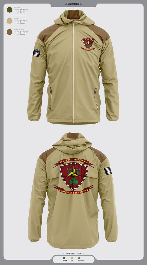 Windbreaker, 3d Combat Engineer Battalion, , Teamtime, Team time, sublimation, custom sports apparel, team uniforms, spirit wear, spiritwear, sports uniforms, custom shirts, team store, custom team store, fundraiser sports, apparel fundraiser