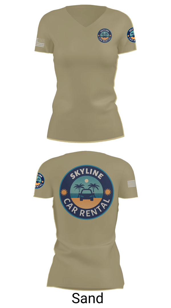 Womens Short Sleeve Vneck Shirt, Skyline Car Rental, Men's Basketball, Teamtime, Team time, sublimation, custom sports apparel, team uniforms, spirit wear, spiritwear, sports uniforms, custom shirts, team store, custom team store, fundraiser sports, apparel fundraiser