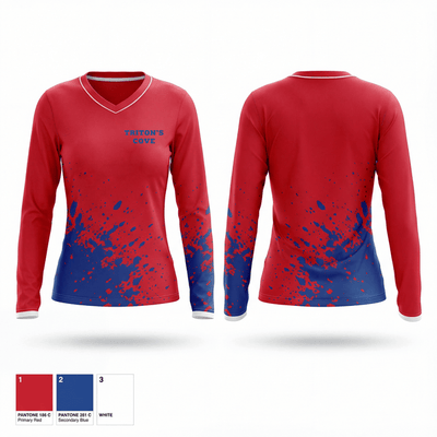 Triton’s Cove 8345275 Women's Long Sleeve V-neck Shirt - 25