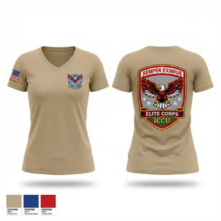 Womens Short Sleeve Vneck Shirt, Elite Corps, Army, Teamtime, Team time, sublimation, custom sports apparel, team uniforms, spirit wear, spiritwear, sports uniforms, custom shirts, team store, custom team store, fundraiser sports, apparel fundraiser
