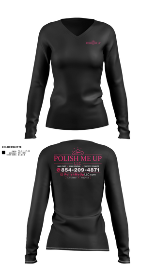 Womens Long Sleeve Vneck Shirt, Polish Me Up LLC, Fire Department, Teamtime, Team time, sublimation, custom sports apparel, team uniforms, spirit wear, spiritwear, sports uniforms, custom shirts, team store, custom team store, fundraiser sports, apparel fundraiser