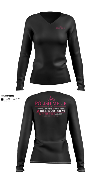 Polish Me Up LLC Women's Long Sleeve V-neck Shirt - 21