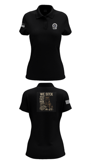 Womens Short Sleeve Performance Polo, Narcotics K9, , Teamtime, Team time, sublimation, custom sports apparel, team uniforms, spirit wear, spiritwear, sports uniforms, custom shirts, team store, custom team store, fundraiser sports, apparel fundraiser