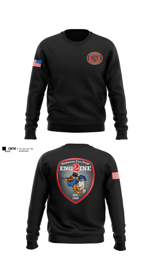 Crew Neck Sweatshirt, Anderson City Fire, Fire Department, Teamtime, Team time, sublimation, custom sports apparel, team uniforms, spirit wear, spiritwear, sports uniforms, custom shirts, team store, custom team store, fundraiser sports, apparel fundraiser